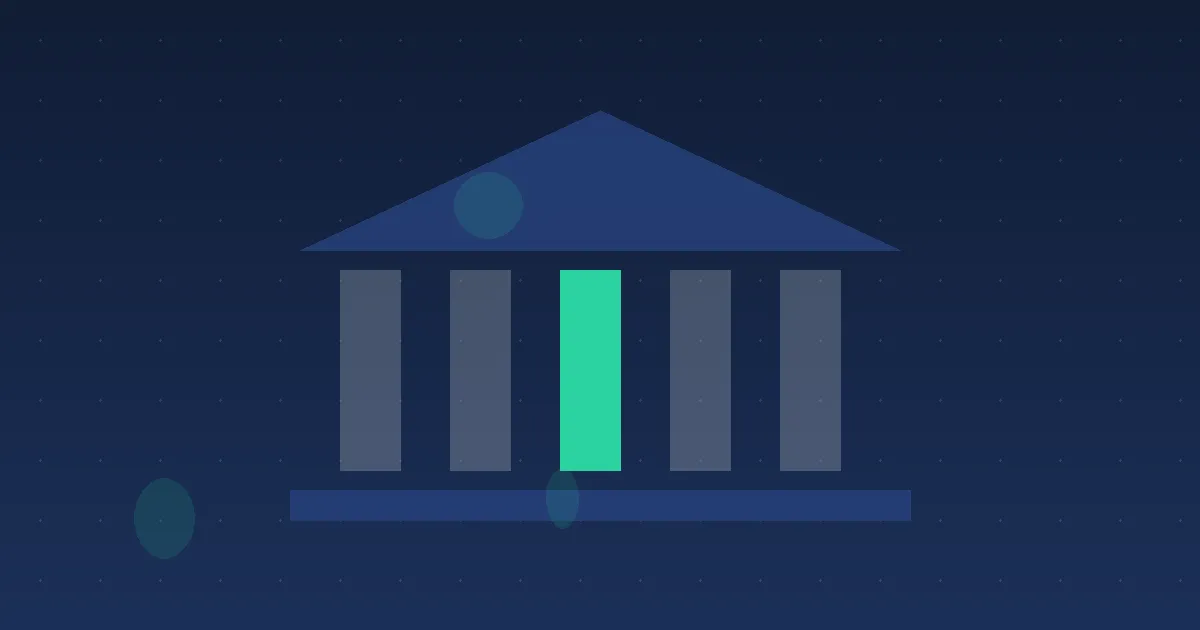 Abstract illustration of a bank building