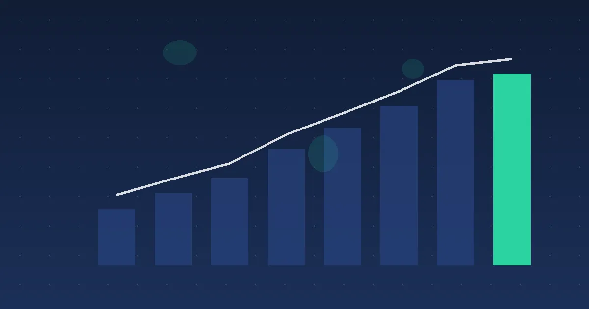 Abstract illustration of steadily rising bars