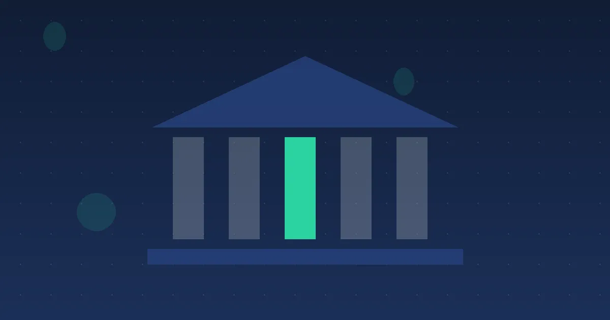 Abstract illustration of a bank and a shield